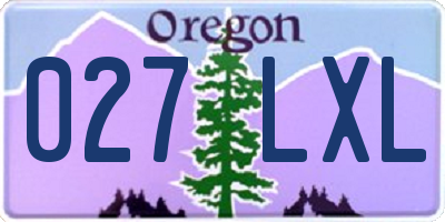 OR license plate 027LXL