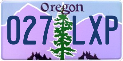 OR license plate 027LXP