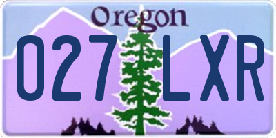 OR license plate 027LXR