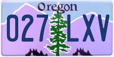 OR license plate 027LXV