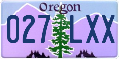OR license plate 027LXX