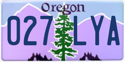 OR license plate 027LYA