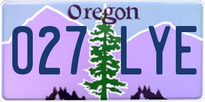 OR license plate 027LYE