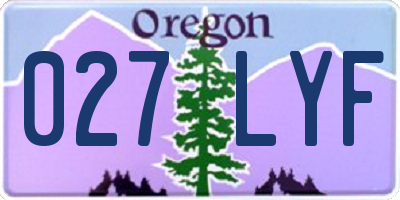 OR license plate 027LYF