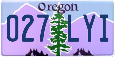 OR license plate 027LYI