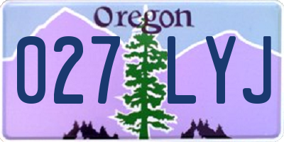 OR license plate 027LYJ