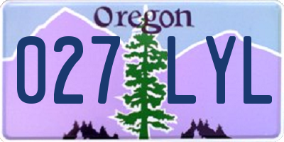 OR license plate 027LYL