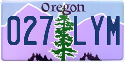 OR license plate 027LYM