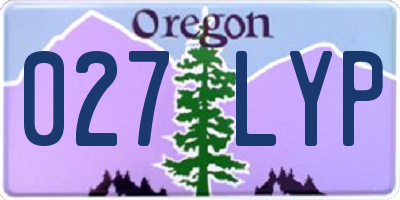 OR license plate 027LYP