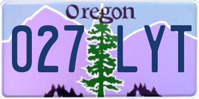 OR license plate 027LYT