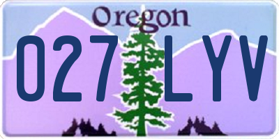 OR license plate 027LYV