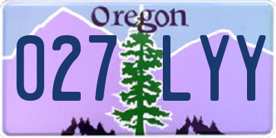 OR license plate 027LYY