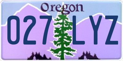 OR license plate 027LYZ