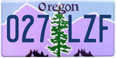 OR license plate 027LZF