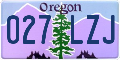 OR license plate 027LZJ