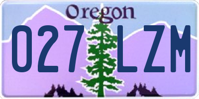 OR license plate 027LZM