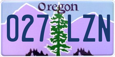 OR license plate 027LZN