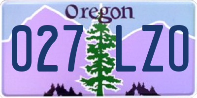 OR license plate 027LZO