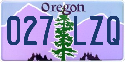 OR license plate 027LZQ