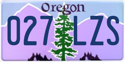 OR license plate 027LZS