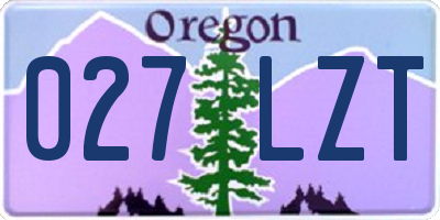 OR license plate 027LZT