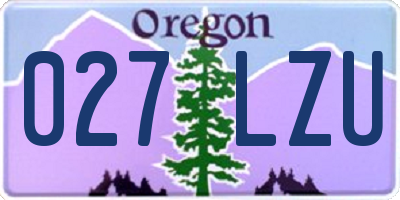 OR license plate 027LZU
