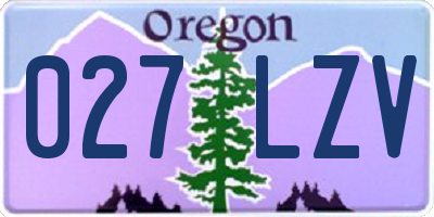 OR license plate 027LZV