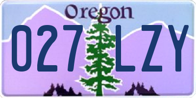OR license plate 027LZY