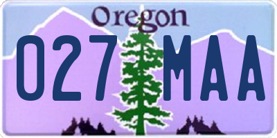 OR license plate 027MAA