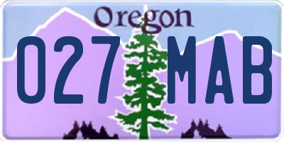 OR license plate 027MAB