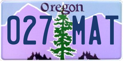 OR license plate 027MAT