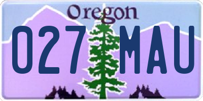 OR license plate 027MAU