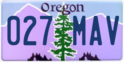 OR license plate 027MAV
