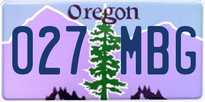 OR license plate 027MBG