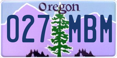 OR license plate 027MBM