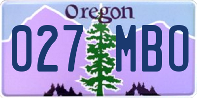 OR license plate 027MBO