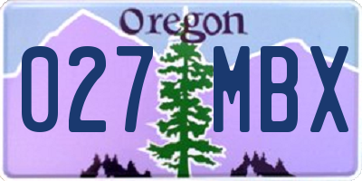 OR license plate 027MBX