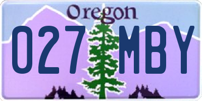 OR license plate 027MBY