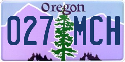 OR license plate 027MCH