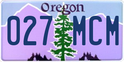 OR license plate 027MCM
