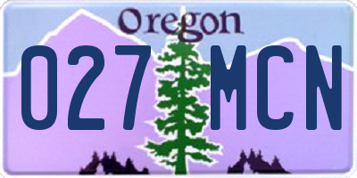OR license plate 027MCN