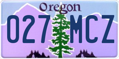 OR license plate 027MCZ