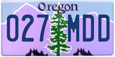 OR license plate 027MDD