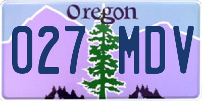 OR license plate 027MDV