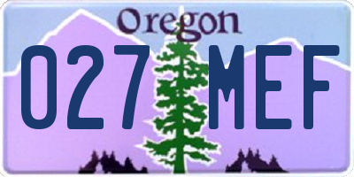OR license plate 027MEF