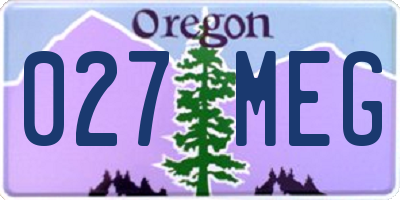 OR license plate 027MEG