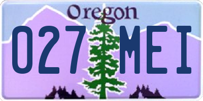 OR license plate 027MEI
