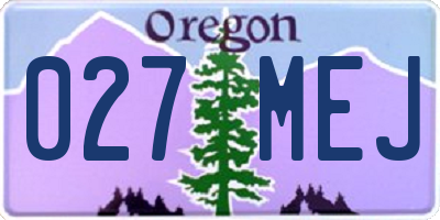 OR license plate 027MEJ