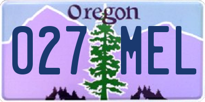 OR license plate 027MEL