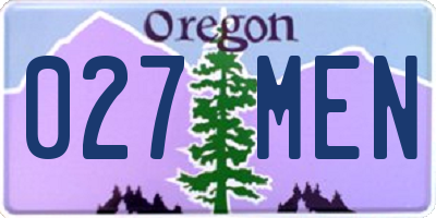 OR license plate 027MEN